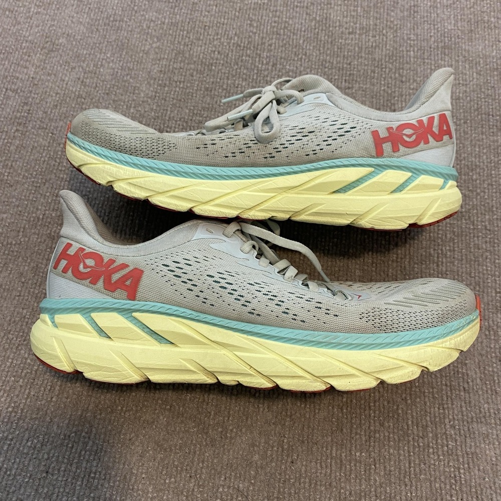 Hoka One One Clifton 7 Running Shoes Womens Size 11 Gray Cushioned 1110509 MMHC‎
